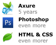 Axure software photoshop flash html and css expereince